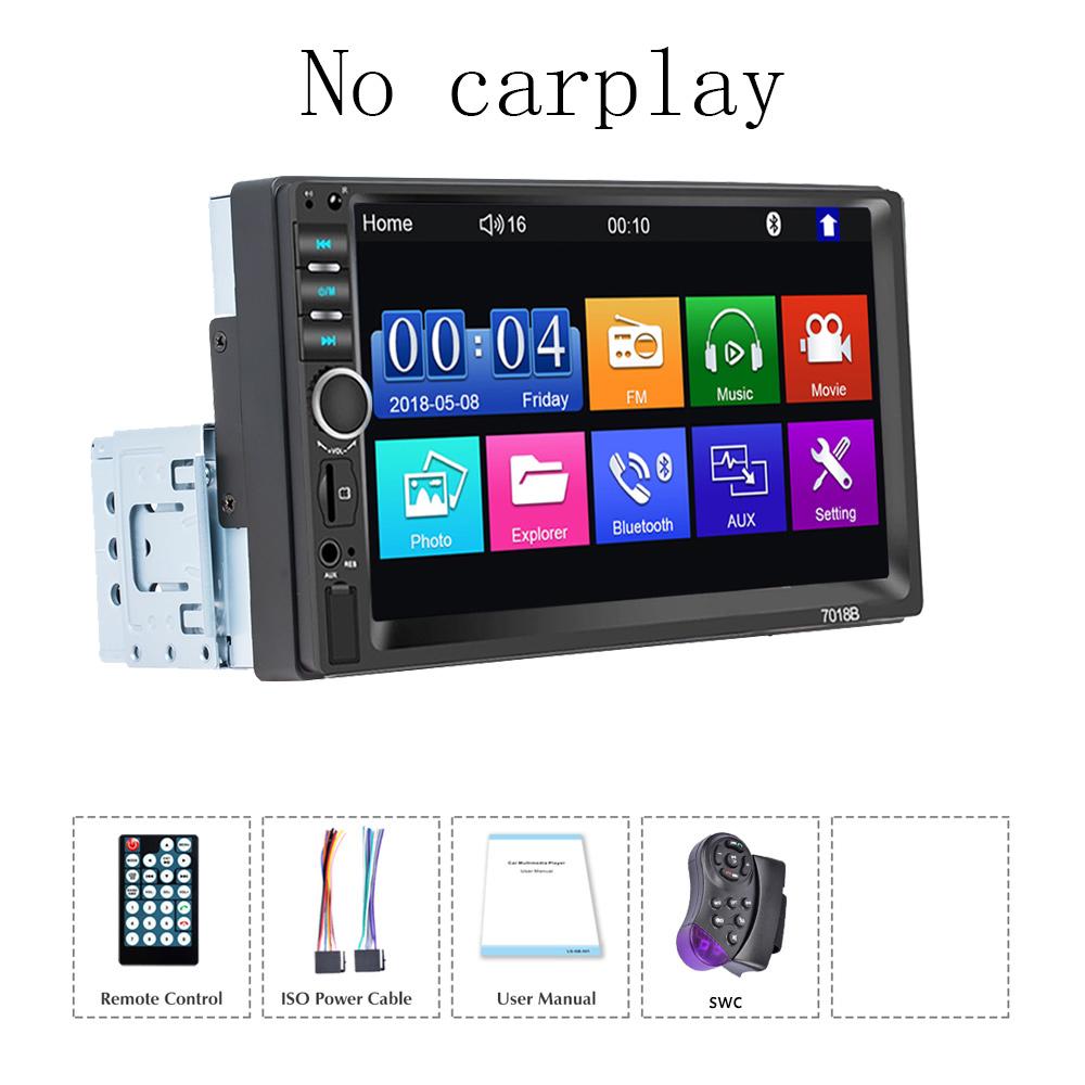 

TOYOUSONIC 7-дюймовый автомобильный радиоприемник, универсальный мультимедийный проигрыватель Carplay, Android Auto Audio, Bluetooth, USB, TF, FM, 1 Din, MP5, головное устройство