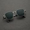 Personality Luxury Retro Square Frame Future Technology Sense Sunglasses Metal Frame Square Steampunk Men Sunglasses with Spring