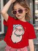 Bandana Cute Pig Cartoon Print Kids T Shirt Boys Girls Family Match Polyester Short Sleeve Summer Children Casual Basic Wear