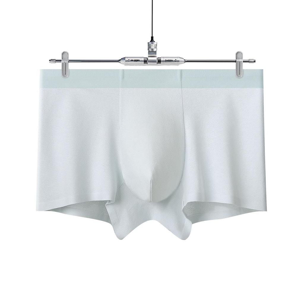 Men's Seamless Mid-Waist Long-Staple Cotton Boxer Briefs - Autumn/Winter Antibacterial 