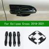 Black Carbon Fiber Pattern Car Side Door Handle Bowl Cover Trim For Mitsubishi Eclipse Cross 2017 2018