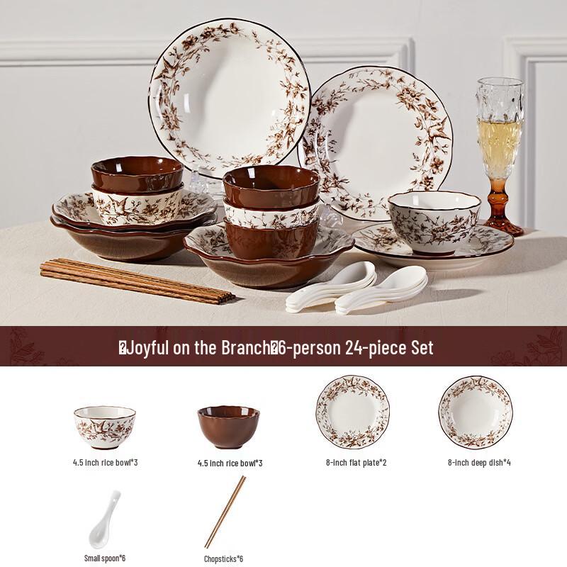 Lan Tuan Light Luxury 24-Piece Ceramic Dinnerware Set