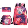 Large Capacity Schoolbag with Shoulder Strap; Student Three-piece Pencil Case Set