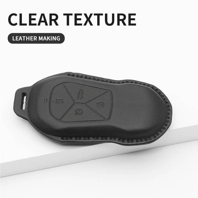 Interior Mouldings Leather Car Key Case Cover Protector Shell Fob Accessories Leather Car Remote Key Case Cover for Xiaopeng Xpe