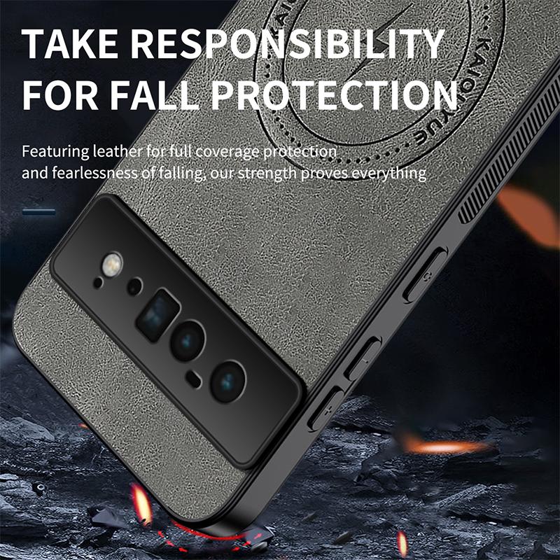 For Google Pixel 6 Pro Magnetic Protector Phone Case For Google Pixel 6 Pro Sheepskin Leather Cover Soft Lambskin Shockproof