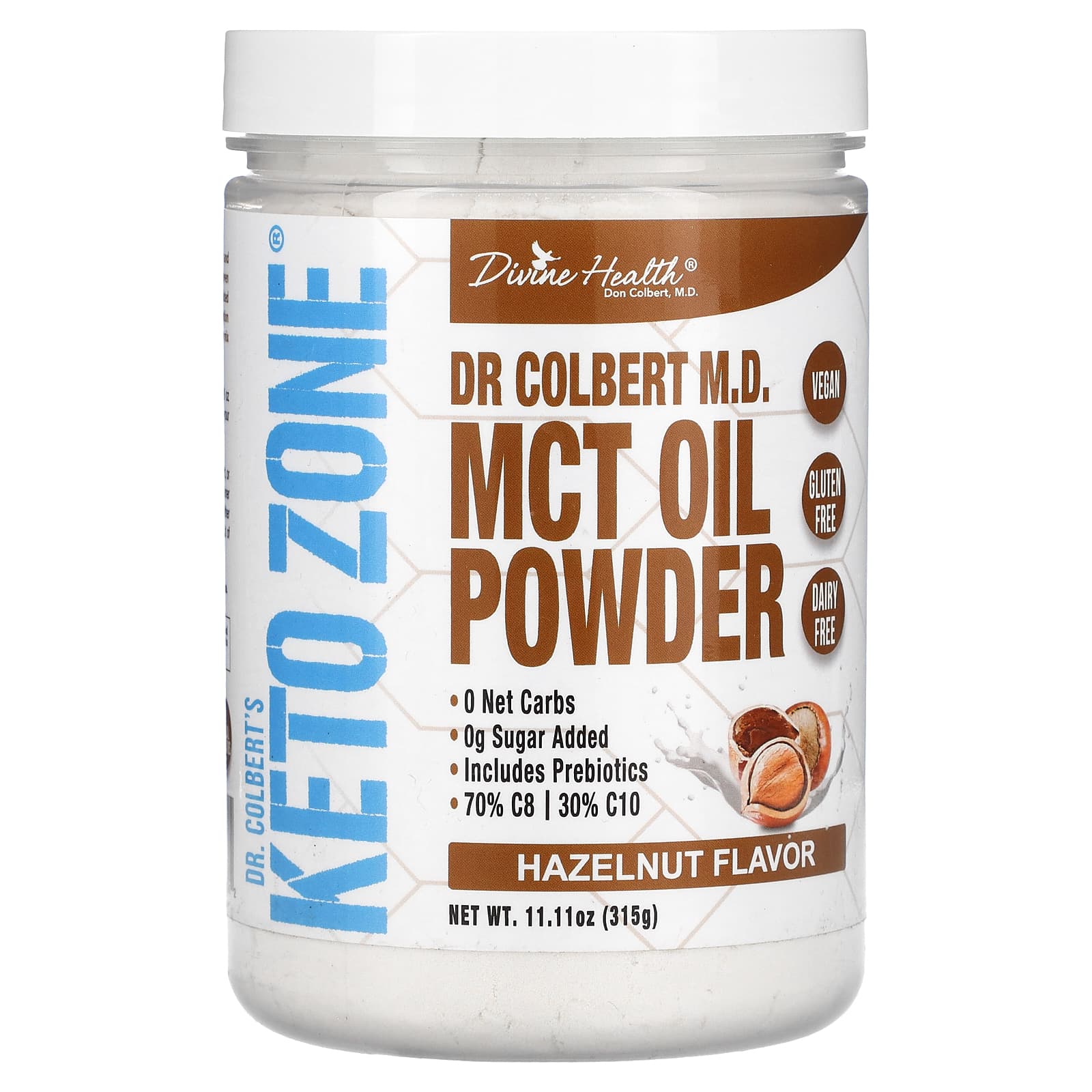 

Dr. Colbert Keto Zone, Mct Oil Powder, Hazelnut, 315G (11.11Oz)