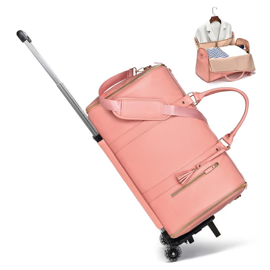 Multifunctional Travel Handbag: Large Folding Overnight & Trolley Suit Bag for Women