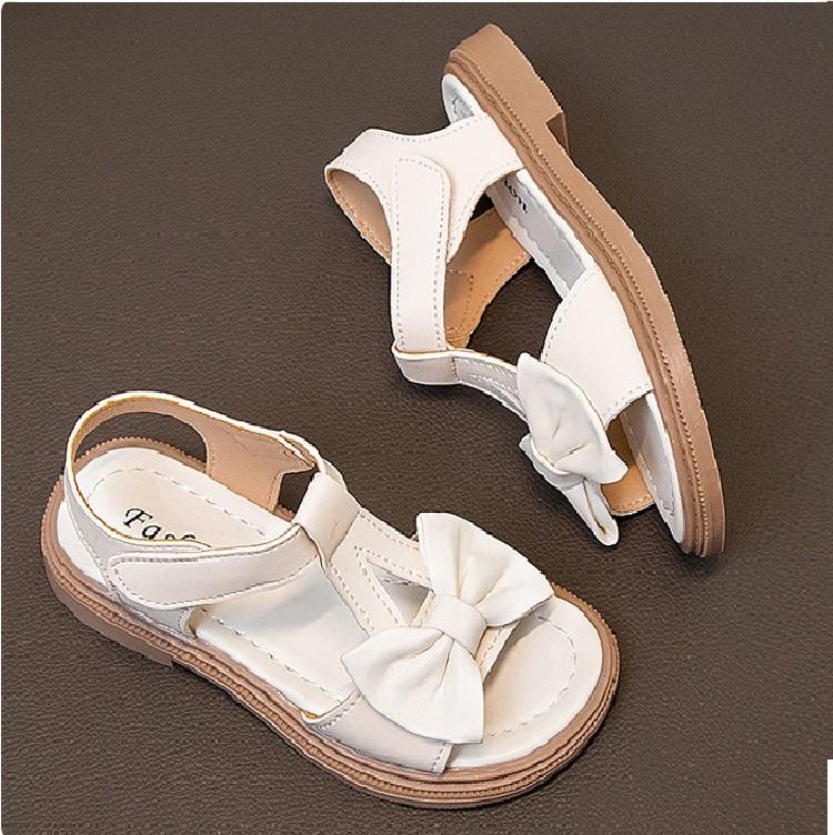 Summer Bow Little Girl Fashionable Versatile Sandals for Baby Girls Korean Version Casual Soft Soled Beach Shoes