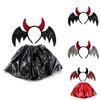 Five Dolls Halloween Bat Headband With Funny Animal Wings And Devil Skirt Costume