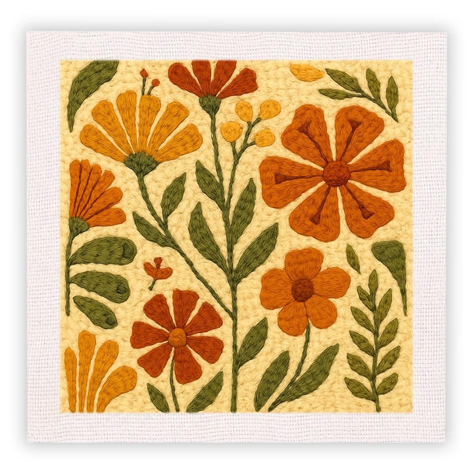 Punch Needle Embroidery Kits for Adults Beginner Flower Embroidery Poking Punch Needle Kit with Yarn Painting DIY Crafts