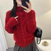 Women's Jacquard Half-High Collar Knit Sweater - Soft, Skin-Friendly Pullover, Popular In Live Broadcasts