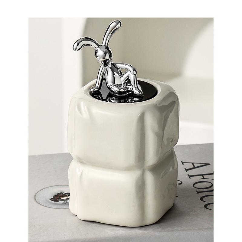 Nordic Dental Floss Box Storage Jar Desktop Home Creative Zahnstocher Tube Cotton Swab Box Storage Box Modern Home Decoration