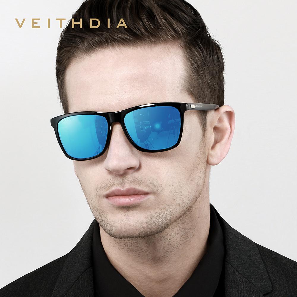 VEITHDIA zīmola Saulesbrilles Unisex Retro Aluminum+TR90 Saulesbrilles Polarized Lens Vintage Eyewear Saulesbrilles Vīriešiem/Sievietēm 6108