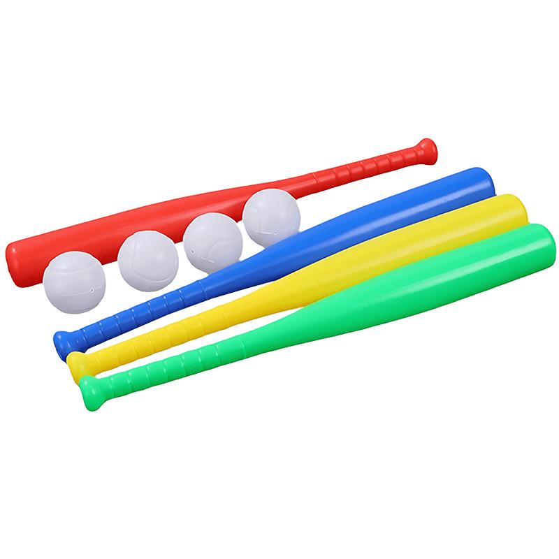 1/2/4PCS Baseball Bat Mixed color Plastic Baseball Bat with Ball 4 Colors Available Outdoor Baseball Park Backyard Game Gift ZYF