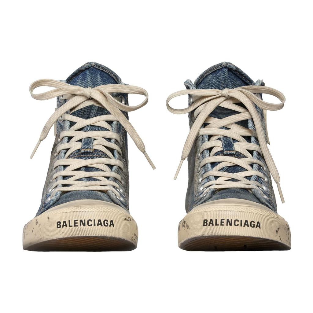 (WMNS) Balenciaga Paris High Top Sneakers 'Blue Destroyed Denim and Rubber' Women's 688756W3RCL4090