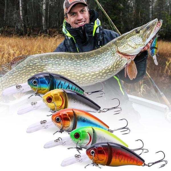 Buy Fishing Lures Treble Hooks Hard Jerkbait Swimbaits Topwater Lures 3D Eyes for Bass Trout