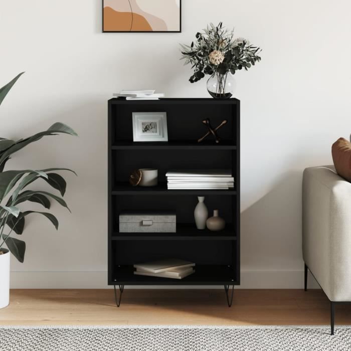 VidaXL Buffet haut noir 57x35x90 cm bois d'ingénierie 827229