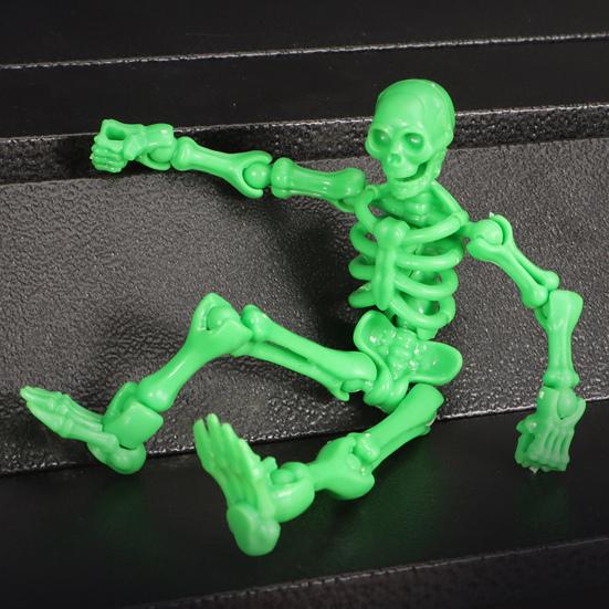 Movable Articulated Human Skeleton Assembly Skeleton Action Figure Collectible Skeleton Figure Wearing Multiple Weapon Sets for Collectors Desktop