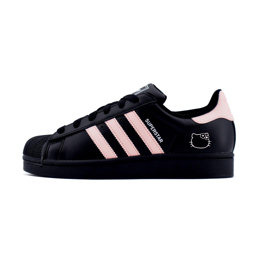 Adidas Originals Superstar 2 Macaron Slip Resistant Abrasion Resistant Low top Skateboard Shoes Unisex Black Pink JI0079(Team1254-)