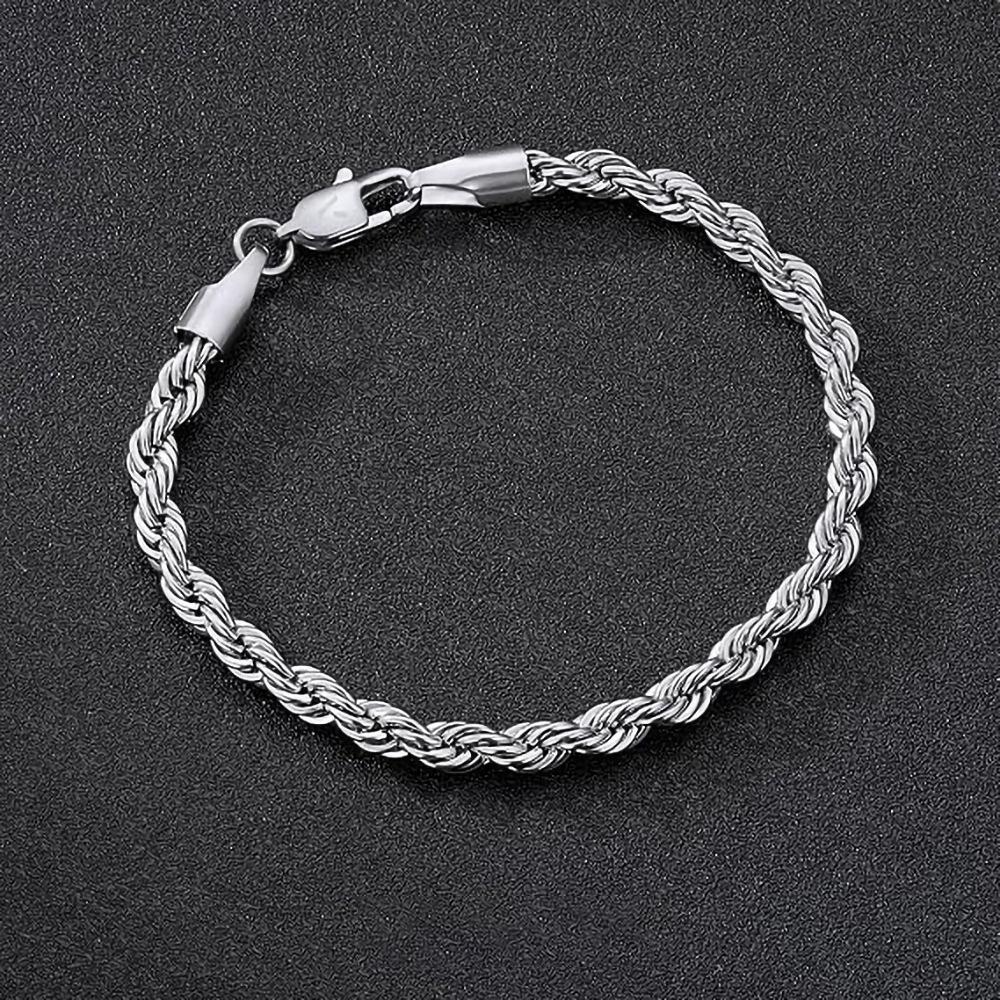 Men's Original Cuban Hip-Hop Twist Chain: Trendy Titanium Steel Bracelet, Non-Fading Hand Jewelry