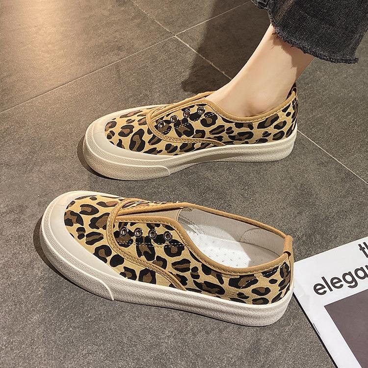 Spring Lace-free Little White Shoes Women's New One-pedal Lazy Canvas Shoes Platform Women's Shoes Board Shoes Cloth Shoes