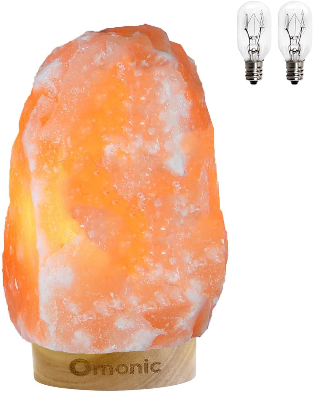 

Bamboo Base Himalayan Salt Lamp Natural Crystal Rock Salt 2 Bulbs (2~3kg) Light,