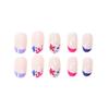 24pcs Press-On Nails With Floral Design Minimalist Multi-Color French Tip Wearable Nail Tips