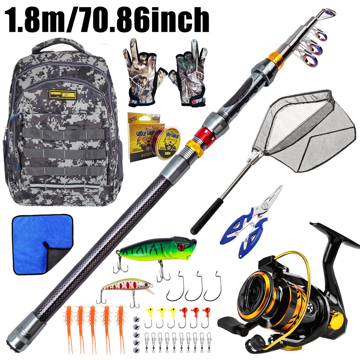 Carbon Fiber Fishing Gear Set: Long Cast Sea Rod & Lure Rod