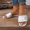 Women's Fashionable Casual Oversized - Square-Toe Beach Sandals