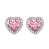 High-End French Zircon Love Stud Earrings Niche Design Super Flash Diamond Sweet Earrings Women