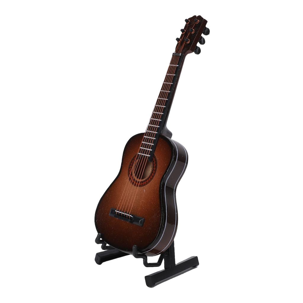 15cm Miniature Guitar Model with Stand Maple Wood Classical Guitar Replica Musical Instrument Ornament