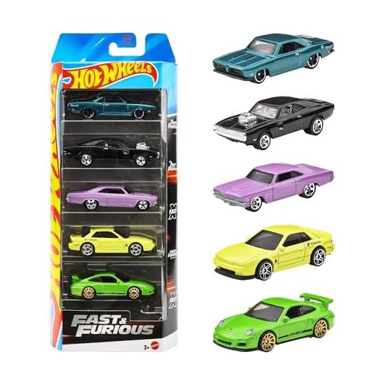 Hot Wheels Форсаж 5 машинок Игрушка Мини-машинки 5 штук для детей от 3 лет Разноцветный JDR19