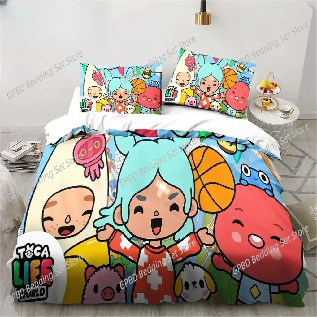 New Luxury New 3D Print Cartoon Game Toca Life World Bedding Set Duvet Cover Bed Set Quilt Cover Pillowcase king Queen Size