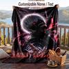 Personalized Flannel Throw Blanket,Tokyo Ghoul Custom Printed Name, Cozy Plush Blanket For Home Use