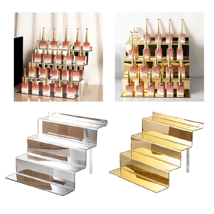 Mirror Finish Acrylic Display Stands Multi Layer Acrylic Organizers Sturdy Stand Holder For Cosmetics And Figurines