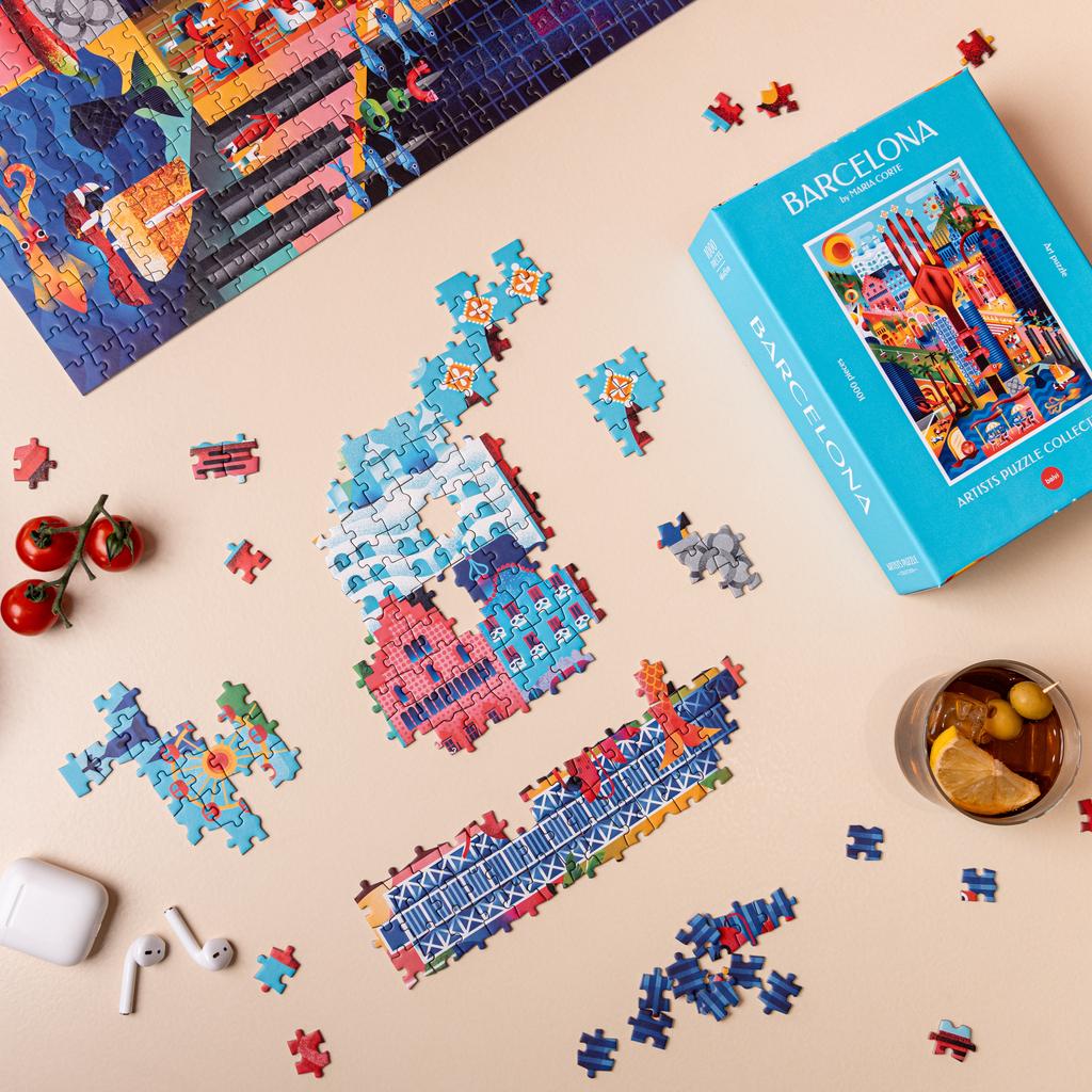 Puzzle artystyczne barcelona 1000 el. abstrakcja dla dorosłych widok