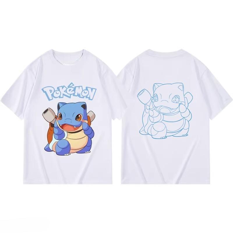 Potdemiel Summer New Pikachu Print Children's Cotton T-Shirt, Boys and Girls, Comfortable and Breathable Children's T-Shirt
