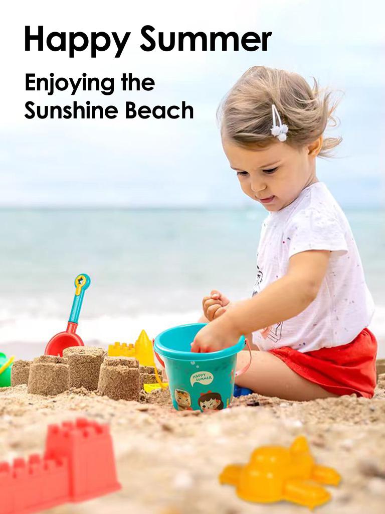 Non-Toxic 18Pcs Summer Beach Set Toys For Kids Digging Sand Plastic Bucket Watering Bottle Shovels Children Beach Water Game Toys Tools