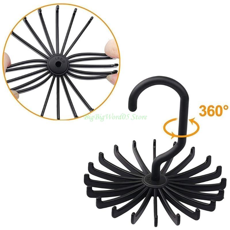 24TE 360 Degree Rotatable Ties Clothing Hanger Rack 18 Claw Scarf Hangers