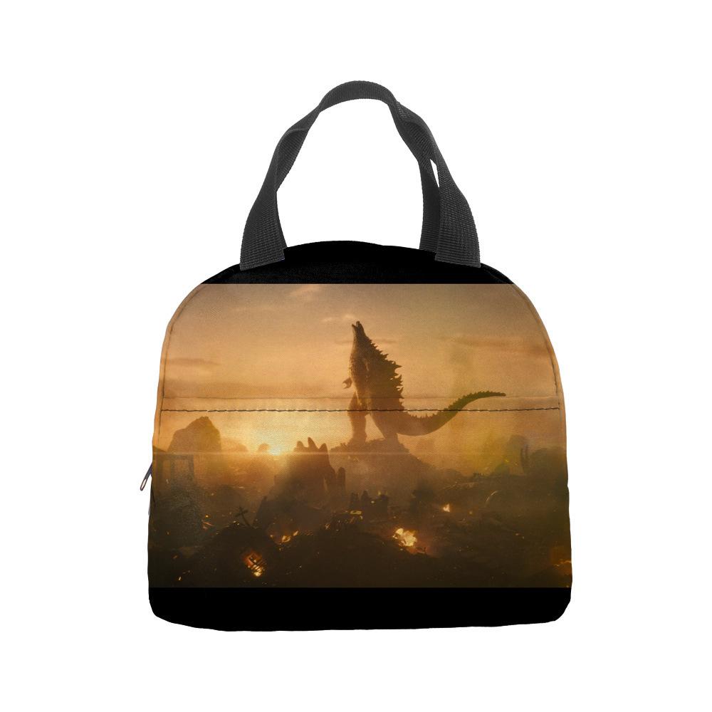 Godzilla Vs Kong Anime Lunch Bento Insulation Tote Bag Godzilla Vs King Kong Hand Ice Bag