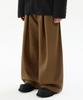 TRILLION Wool-Like Inverted Tuck Wide Pants [Camel]