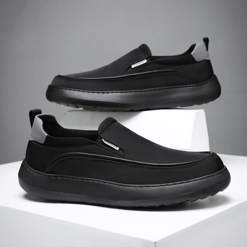 Summer Quality Selection Casual Men Shoe Black Solid Color Soft Sole Comfort Breathable Trend Men Lazy Loafers Zapatillas Hombre