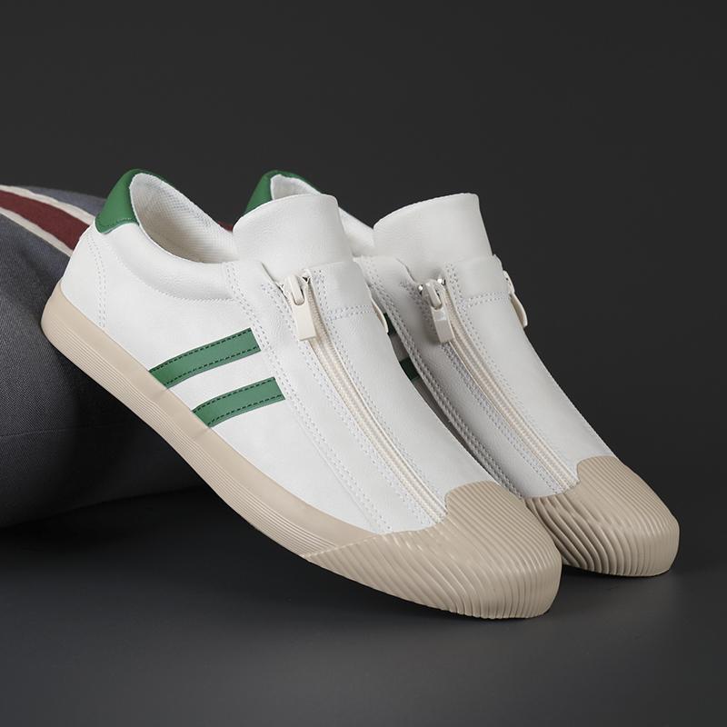 

Мужская парусиновая повседневная обувь, уличные бежевые кроссовки, мужские модные двухрядные боковые молнии, дизайнерские лоферы, легкая прогулочная обувь для мужчин 40