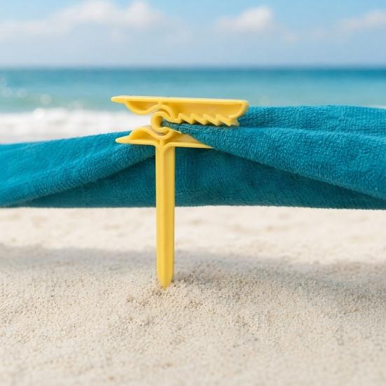 4 Stück Strandtuch-Befestigungsclip-Hering, Winddichte Outdoor-Picknickdecke Sandspikes, Tragbarer Deckenhalter Picknickmatte Klemmen