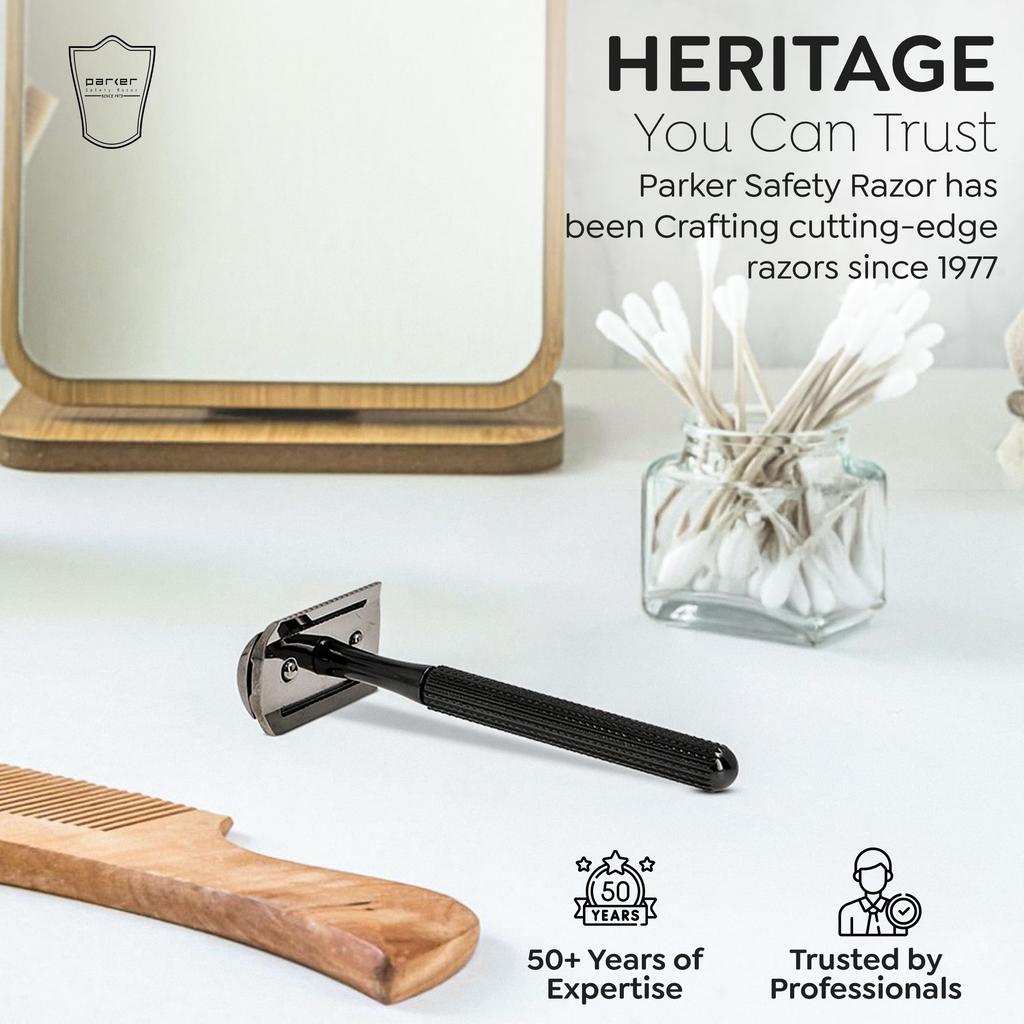 Parker 78R Fixed Razor for Both Men and Shaving Razor Replacement Blades To Disassemble and Razor for Men Closed-Comb (Refreshing