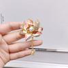 Drop Oil Lotus Brooch, High-end and Niche Pearl Corsage, High-end Vintage Pin