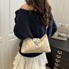 Women PU Star Decor Shoulder Bag Chic Hobo Bag Large Capacity Fashion Crossbody Bag Solid Color Sweet Underarm Bag AVE