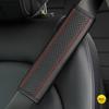 1PCS PU Leather Embossed Car Seat Belt Shoulder Cover Decompression Comfort Car Accessories Safety Belt Protective Cover1PCS PU