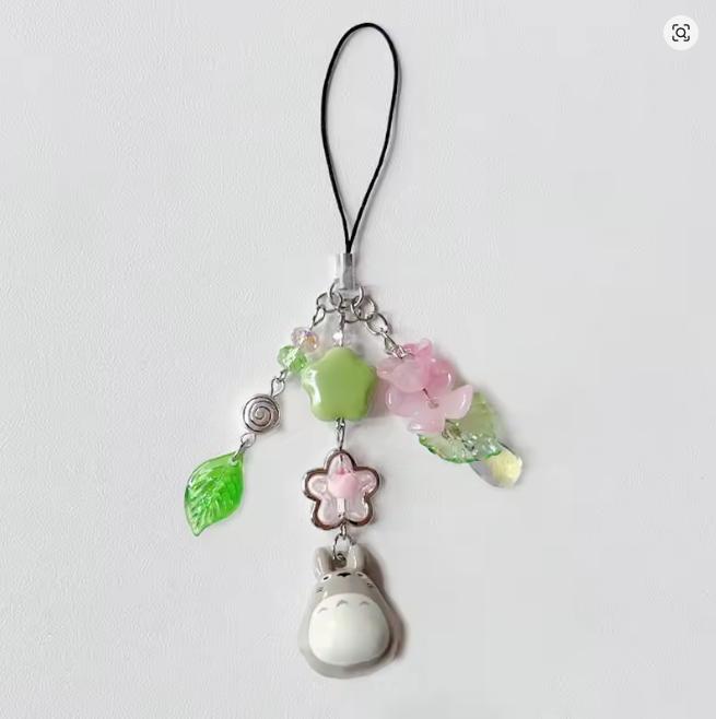 Cute Bear Strawberry Beaded Phone Chain Y2K Coquettish Fairytale Lily Of The Valley Keychain Handbag KeyPendant Accessories Gift