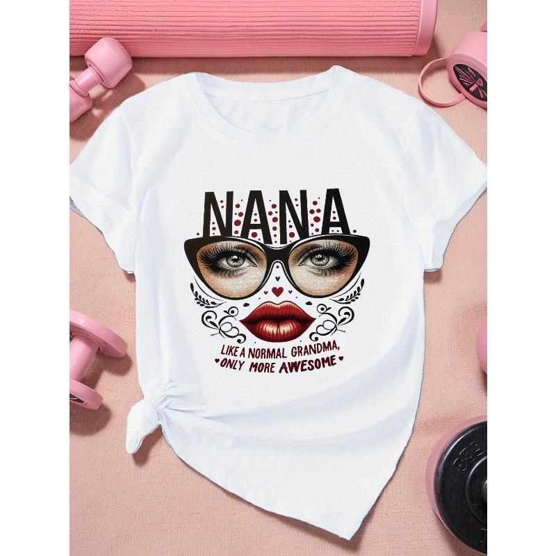 

European sizes Grandmother NANA Women s Sports Short Sleeve T-Shirt 4XL білий